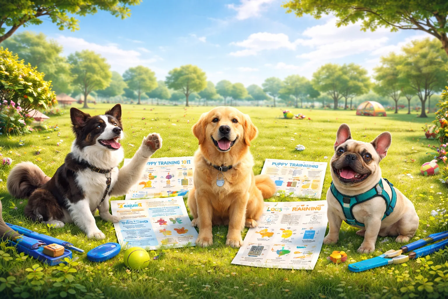 Visual dog training guides background